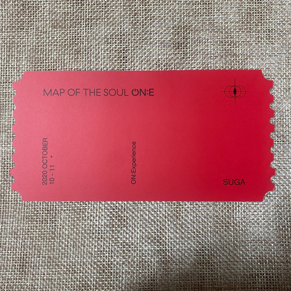 BTS SUGA [ Map of the Soul ON:E DVD ] Hologram Ticket Photocard / New / Gift