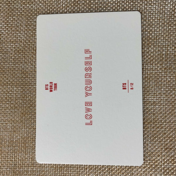 BTS SUGA JIN J-HOPE 8/12 [Love Yourself World Tour] Official Mini Photocard /+G