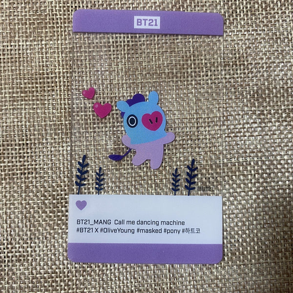 BTS BT21 J-HOPE [OliveYoung] Official Limited Transparent Photocard / New / Gift
