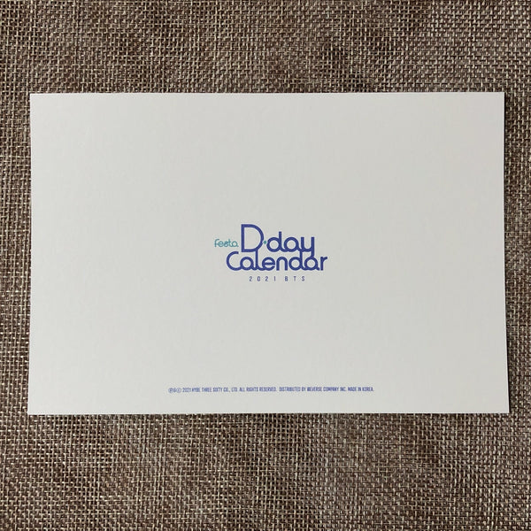 BTS GROUP #5 [FESTA D-Day Calendar 8th Anniversary] Official Postcard / Gift