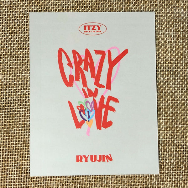ITZY RYUJIN #2 [CRAZY IN LOVE] Official Polaroid Photocard, 1st Album / Gift