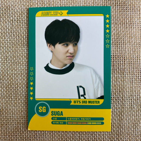 BTS SUGA 4/7 [ 3rd Muster ARMY.ZIP ] Official Player Card Photocard / New / Gift