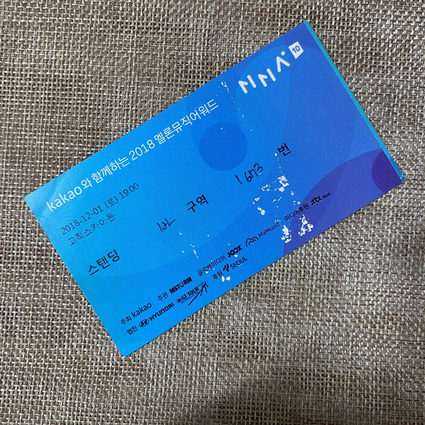 BTS 2018 [ Kakao Melon Music Award ] Official Concert Ticket / New, Rare / Gift