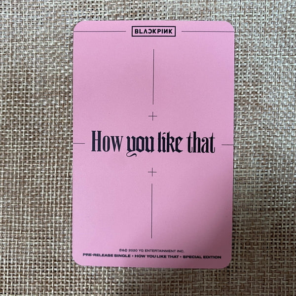 BLACKPINK JISOO #2 [How You Like That] Official POB Photocard, Pink / New / Gift