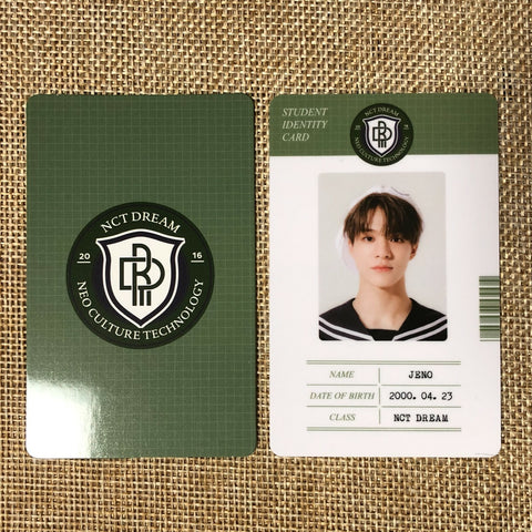 NCT DREAM JENO [ Back to School Kit ] Official Student ID Photocard / New / Gift