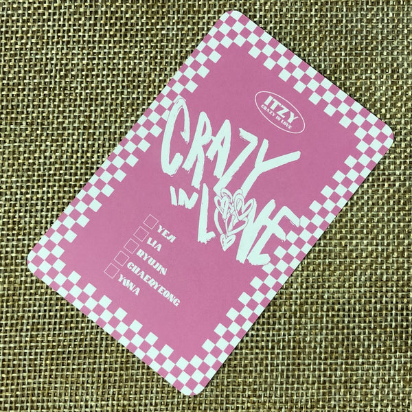 ITZY LIA #3 [ CRAZY IN LOVE ] Official Photocard, 1st Album / New / Gift