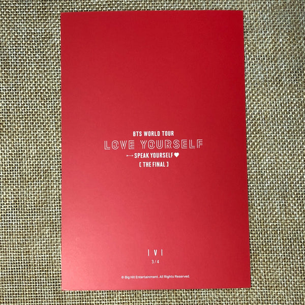 BTS V 3/4 [ Speak Yourself The Final ] Official Postcard Photocard / New / Gift