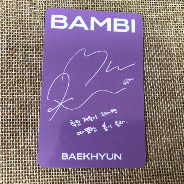 EXO BAEKHYUN #6 [ BAMBI ] Official Photocard, 3rd mini Album / New / Gift