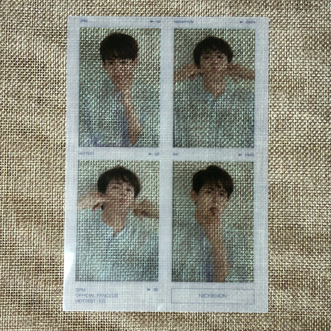 2PM NICHKHUN [HOTTEST 8th] Official Fanclub 4cut Film Photocard / New, Rare /+G