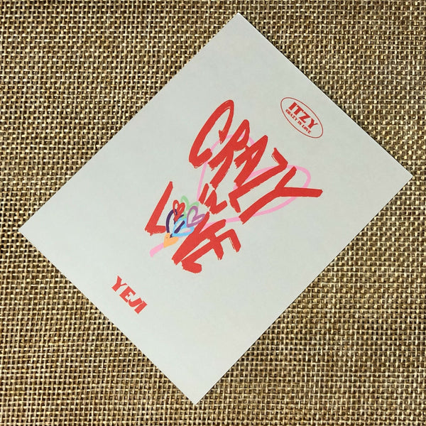 ITZY YEJI #2 [CRAZY IN LOVE] Official Polaroid Photocard, 1st Album / New / Gift
