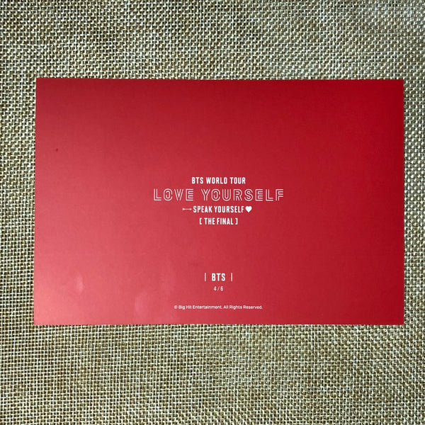 BTS V J-HOPE RM 4/6 [Speak Yourself The Final] Official Postcard Photo / Gift
