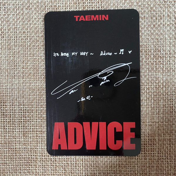 SHINEE TAEMIN #2 [ ADVICE ] Official Photocard / New, Rare / Gift