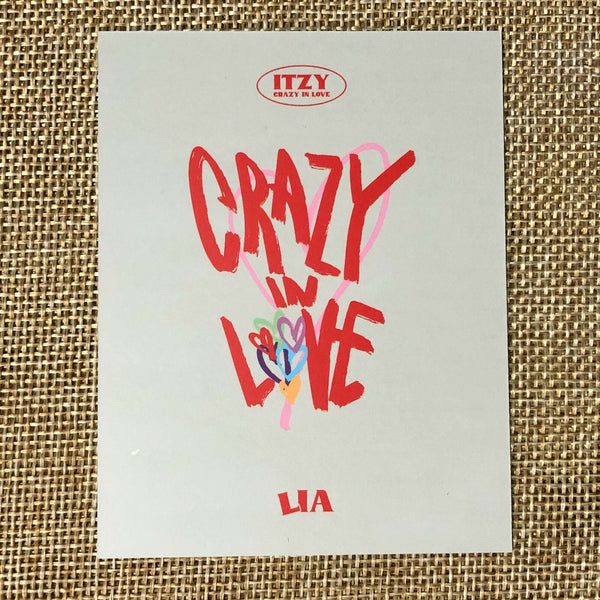 ITZY LIA #1 [CRAZY IN LOVE] Official Polaroid Photocard, 1st Album / New / Gift