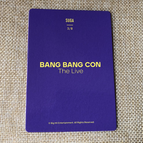 BTS SUGA 3/8 [ BANG BANG CON The Live ] Official Mini Photocard / New / Gift