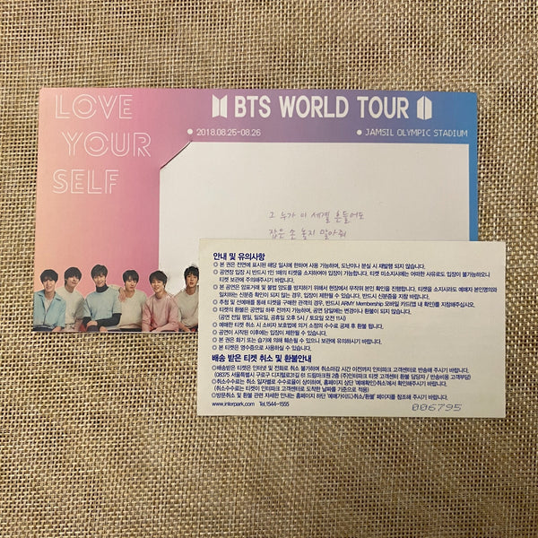 BTS 2019 #3 [ World Tour The Final ] Official Concert Ticket / Mint, Rare / Gift