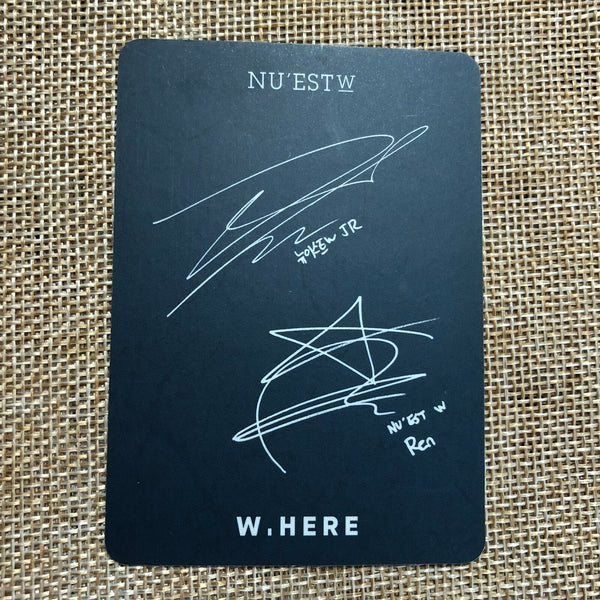 Nu'est W JR REN [ W.HERE ] Official Photocard / New, Rare / Gift