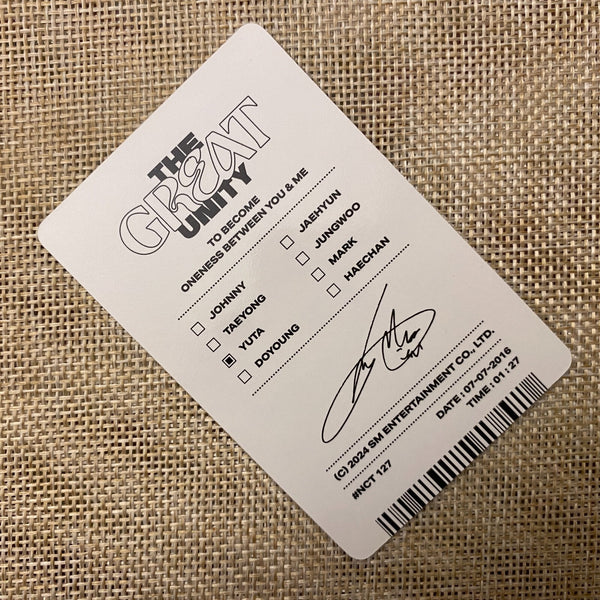 NCT 127 YUTA #4 [The Great Unity MD Memorial] Official Photocard / New, Rare /+G
