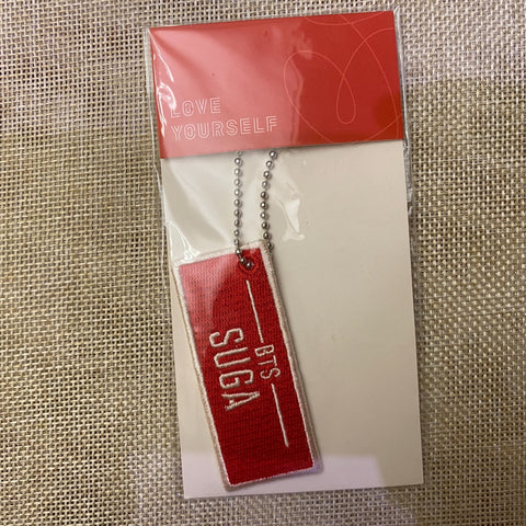 BTS SUGA [ World Tour Love Yourself Name Tag ] Official Keyring / New, Rare/Gift