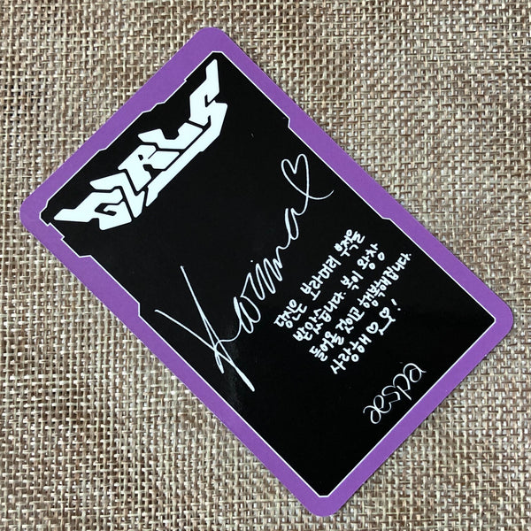 AESPA KARINA [ Girls ] Official Photocard, Real World Ver / New / Gift