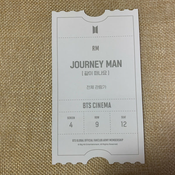 BTS RM [ ARMY.ZIP Fanclub KIT Cinema ] Official Photocard / New / Gift