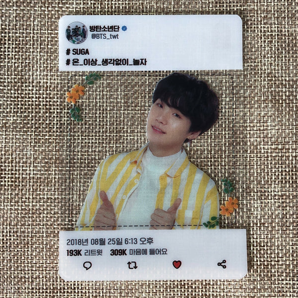 BTS SUGA #2 [Love Yourself Official Army Booth] Official Transparent Photocard