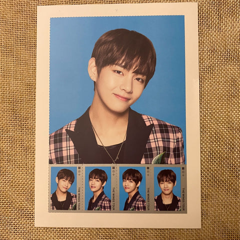 BTS V [ The Wings Tour ] Official Postage Stamp Seal Postcard / New / Gift