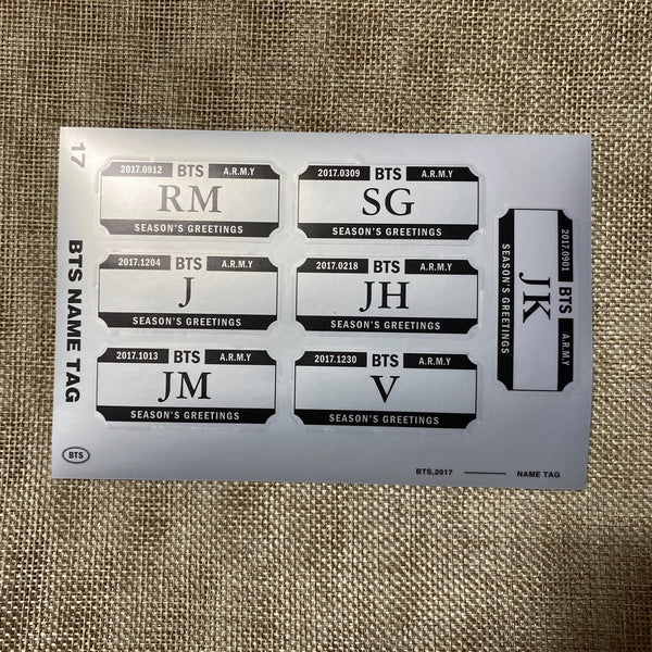 BTS [ 2017 Season's Greetings ] Official Sticker Set / New, Rare / Gift