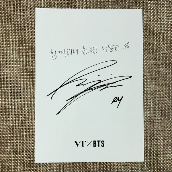 BTS RM [ VT Cosmetics Sign Message ] Official Postcard / New / Gift