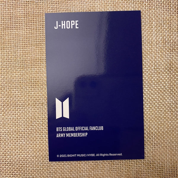 BTS J-HOPE [Fanclub ARMY 8th Membership Kit] Official Photocard / New, Rare /+G