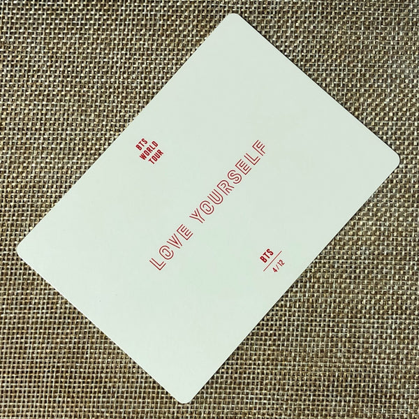 BTS GROUP RM JK 4/12 [Love Yourself World Tour] Official Mini Photocard / Gift