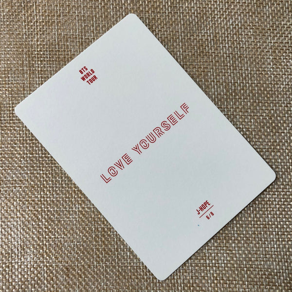 BTS J-HOPE 6/8 [ Love Yourself World Tour ] Official Mini Photocard / New / Gift