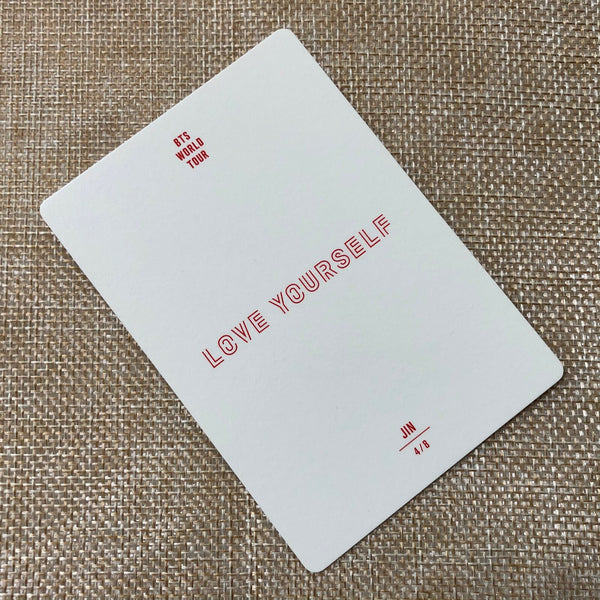 BTS JIN 4/8 [ Love Yourself World Tour ] Official Mini Photocard / New / Gift