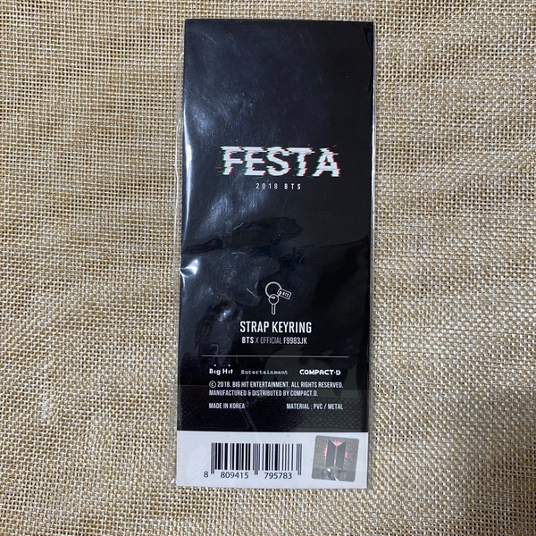 BTS JUNGKOOK [2018 Festa] Official Strap Key Ring Photo Keyring / New, Rare /+G