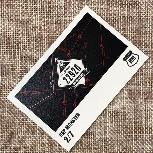 BTS RAP MONSTER RM 2/7 [ 2nd Muster ZIP CODE 22920 Official Mini Photocard ]N/+G