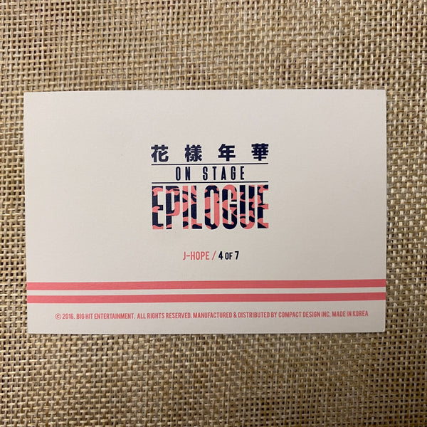 BTS J-HOPE 4/7 [HYYH On Stage Epilogue Concert] Official Mini Photocard / Gift