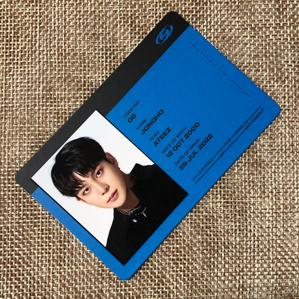 ATEEZ JONGHO [THE WORLD EP.1 : MOVEMENT] Official ID Card Photocard, A / Gift