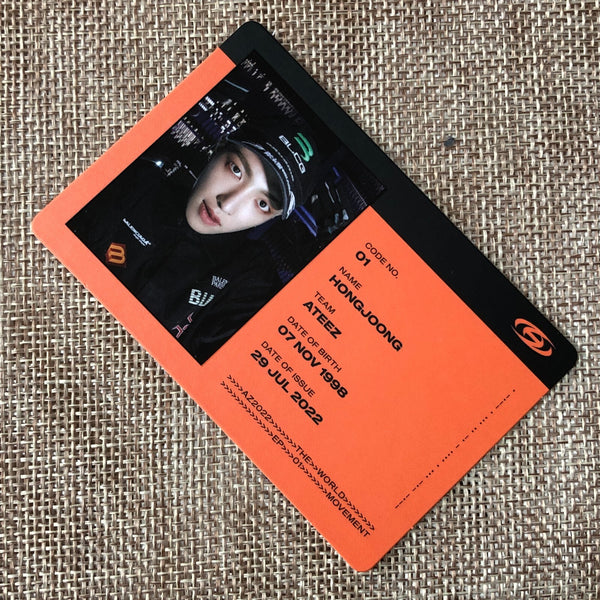 ATEEZ HONGJOONG [THE WORLD EP.1 : MOVEMENT] Official ID Card Photocard, Z / Gift