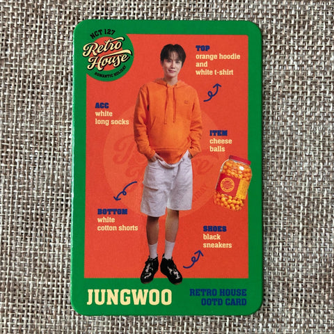 NCT 127 JUNGWOO [ RETRO HOUSE MD ] Official OOTD Card Photocard / New / Gift