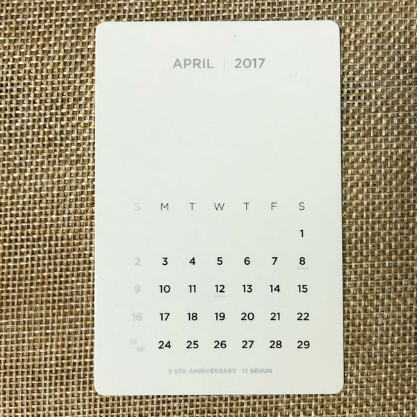 EXO BAEKHYUN [2017 Season's Greetings] Official Mini Calendar Photocard / Gift