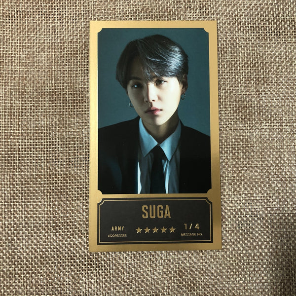 BTS SUGA 1/4 [BANG BANG CON The Live] Official Message Photo Photocard New/Gift