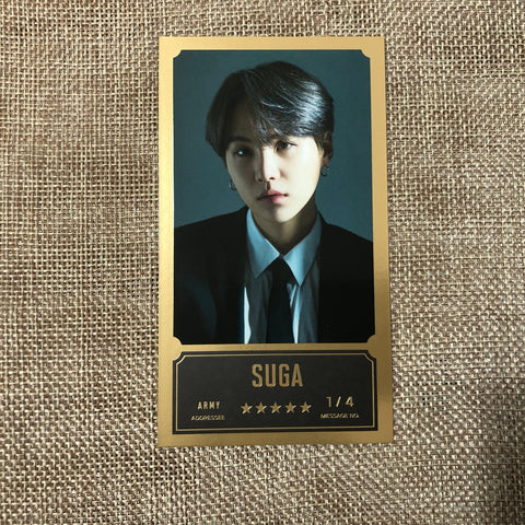 BTS SUGA 1/4 [BANG BANG CON The Live] Official Message Photo Photocard New/Gift