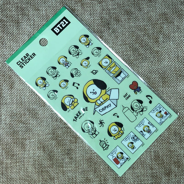 BTS BT21 Official Authentic Goods Clear Sticker Ver.3 / New / Gift