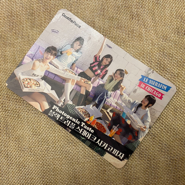 LE SSERAFIM GROUP [ Goobne Chicago Pizza ] Official Photocard / New, Rare / Gift
