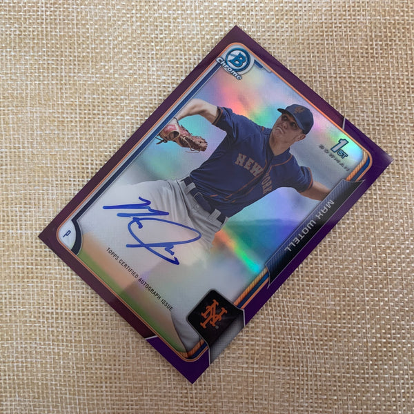 2015 Bowman Chrome Purple Refractor Auto Max Wotell 232 of 250 / Mint / Gift