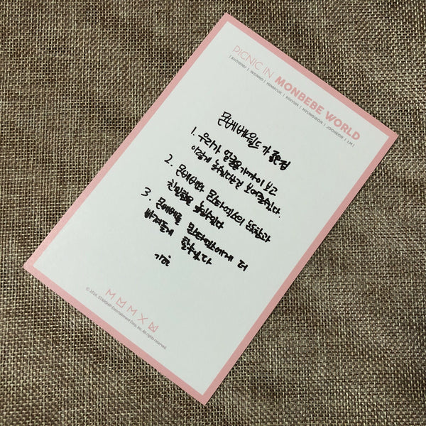 MONSTA X KIHYUN [PICNIC IN MONBEBE WORLD] Official Fan Meeting Postcard / Gift