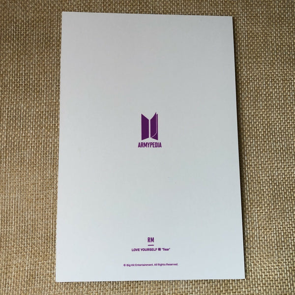 BTS RM [ Armypedia Love Yourself Tear ] Official Postcard Photocard / New / Gift
