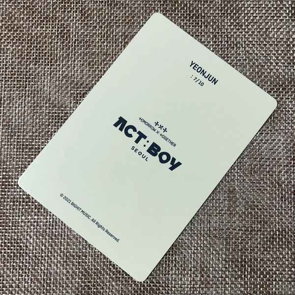 TXT YEONJUN 7/10 [ ACT : BOY SEOUL ] Official Mini Photocard / New / Gift