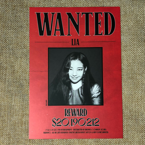 ITZY GROUP [NOT SHY] Official Pre Order Benefit Limited WANTED Poster Set / Gift