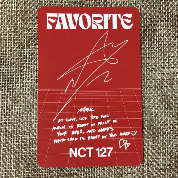 NCT 127 MARK [FAVORITE Repackage KIHNO] Official Photocard, Tragic Ver. / Gift