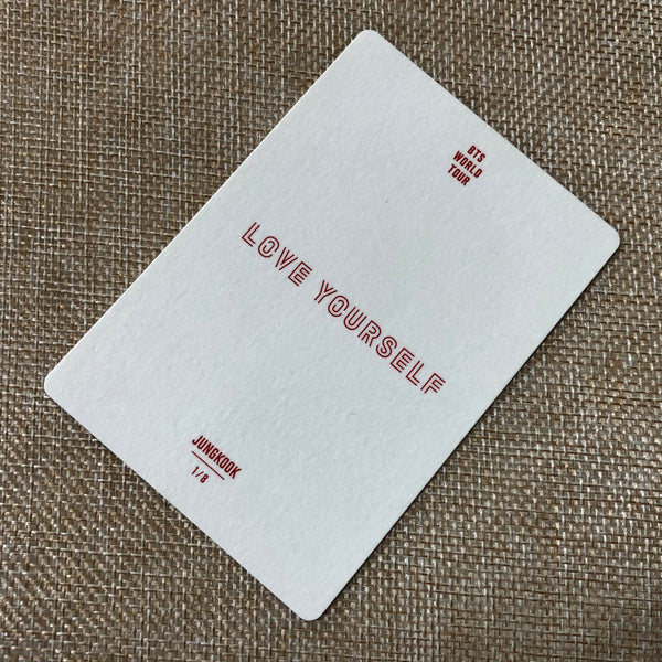 BTS JUNGKOOK 1/8 [Love Yourself World Tour] Official Mini Photocard / New / Gift